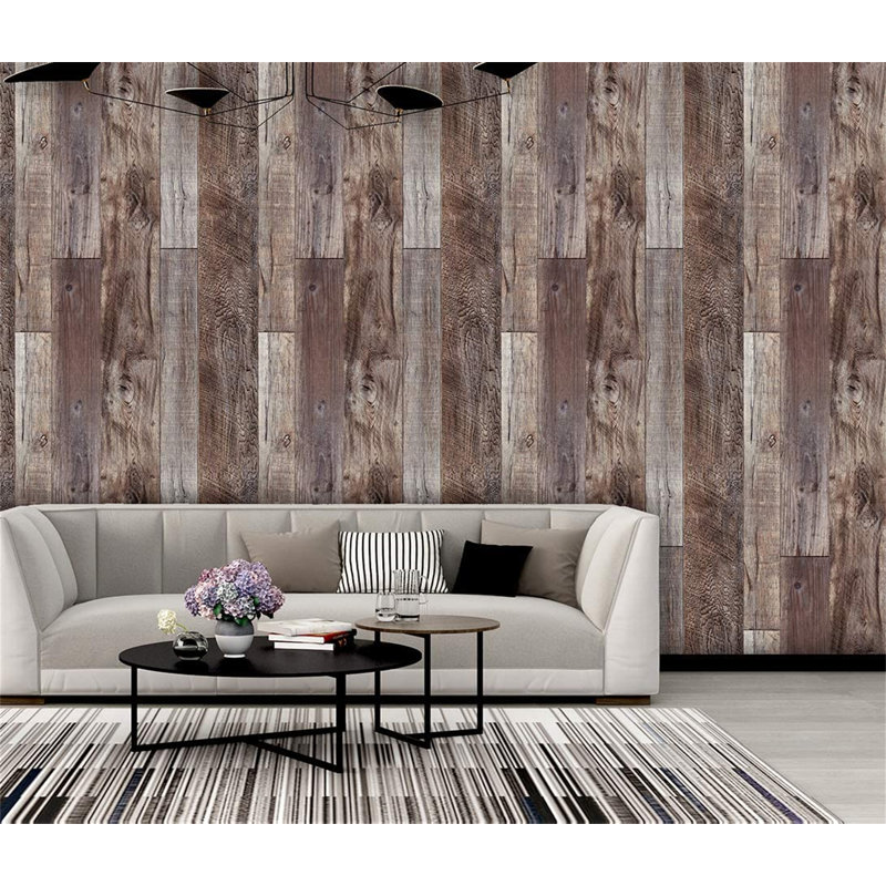 Gracie Oaks Wooden Texture Wallpaper Rolls,Wood Plank Kitchen Bedroom